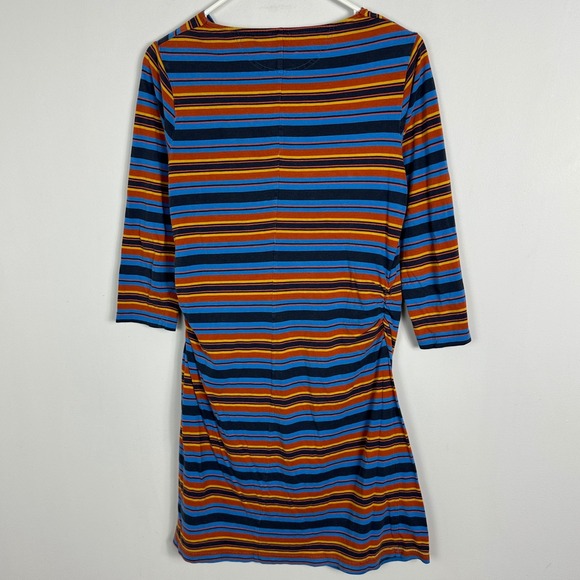 Patagonia Kamala Cowl Neck Striped Dress Womens Sz Medium Organic Lyocell Retro - Picture 4 of 16